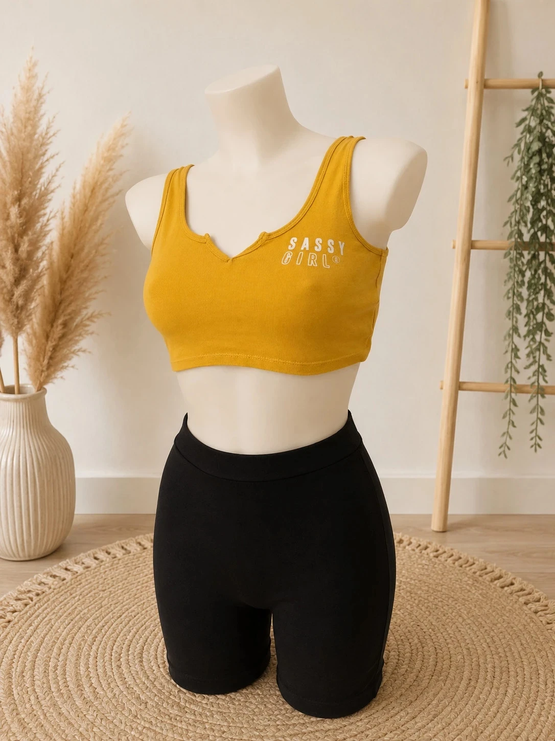 💛 Jennyfer 'Sassy Girl' mustard yellow crop top – XS (34) – photo 2